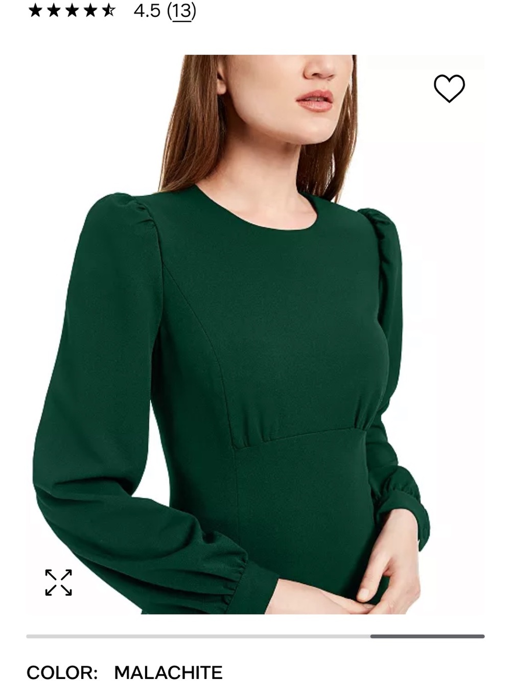 Classic Long Sleeve Forest Green Midi Dress - Picture 5 of 10